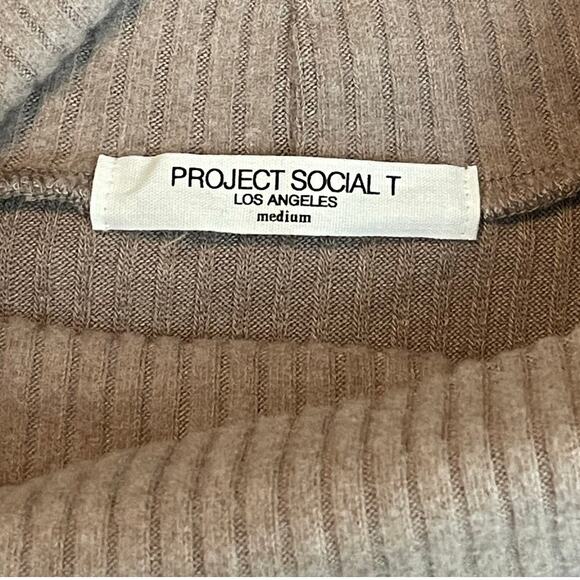 Project Social T Ribbed Long Sleeve Thick Turtleneck SZ M - Picture 4 of 5